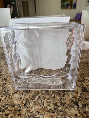 Clear Acrylic  Block Decorative Vase - Clear